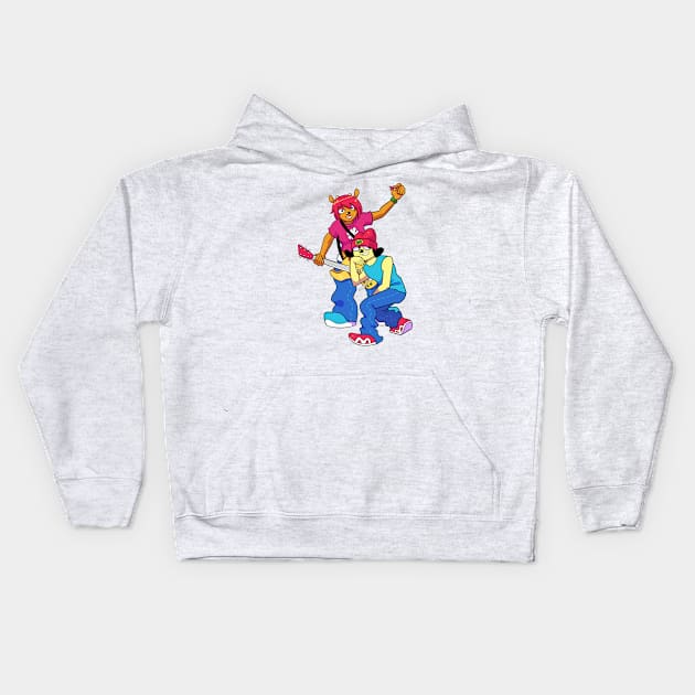 Parappa and Lammy Kids Hoodie by scrims